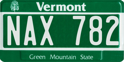 VT license plate NAX782