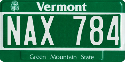 VT license plate NAX784