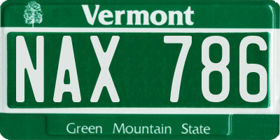 VT license plate NAX786