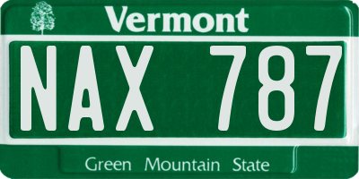 VT license plate NAX787