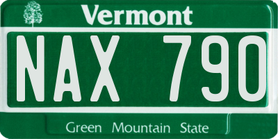VT license plate NAX790