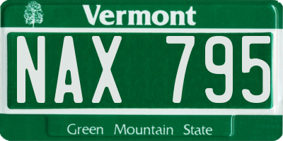 VT license plate NAX795