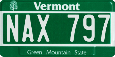 VT license plate NAX797