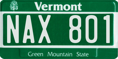 VT license plate NAX801
