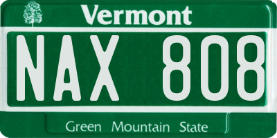 VT license plate NAX808