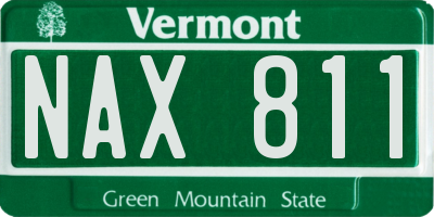 VT license plate NAX811