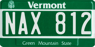 VT license plate NAX812