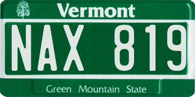 VT license plate NAX819