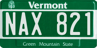 VT license plate NAX821