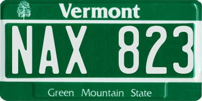VT license plate NAX823
