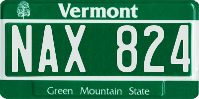 VT license plate NAX824