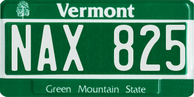 VT license plate NAX825