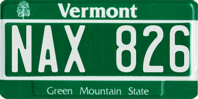 VT license plate NAX826