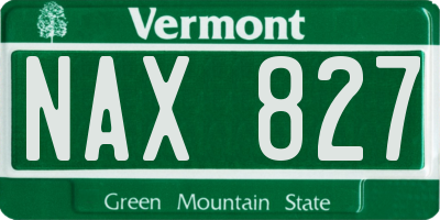 VT license plate NAX827
