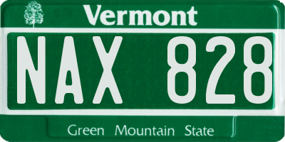 VT license plate NAX828