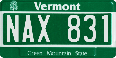 VT license plate NAX831