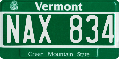 VT license plate NAX834