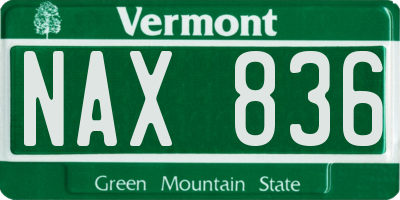 VT license plate NAX836