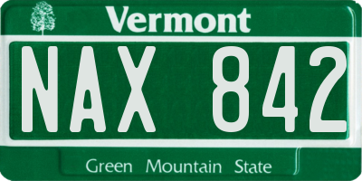 VT license plate NAX842