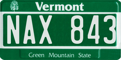 VT license plate NAX843