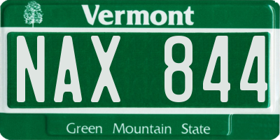 VT license plate NAX844