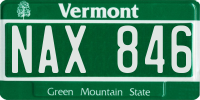 VT license plate NAX846