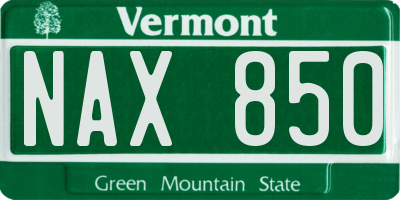VT license plate NAX850