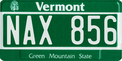 VT license plate NAX856