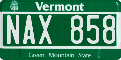 VT license plate NAX858