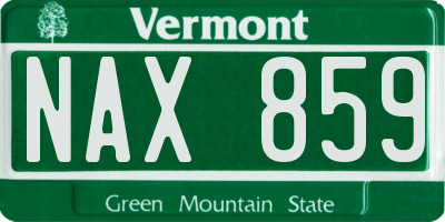 VT license plate NAX859