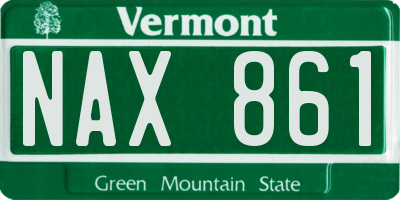 VT license plate NAX861