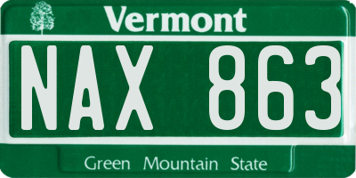 VT license plate NAX863