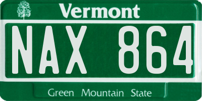 VT license plate NAX864