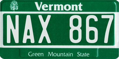 VT license plate NAX867
