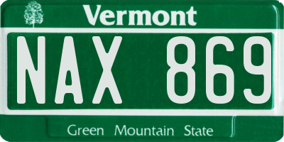 VT license plate NAX869
