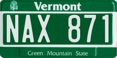 VT license plate NAX871