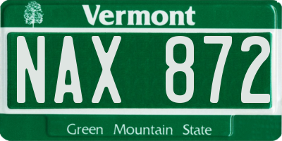 VT license plate NAX872
