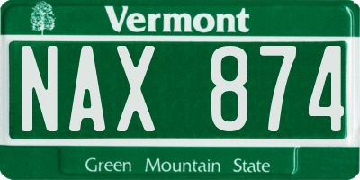 VT license plate NAX874