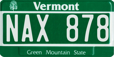 VT license plate NAX878