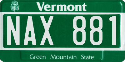 VT license plate NAX881