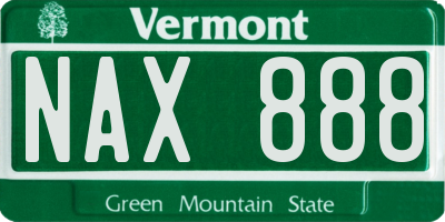 VT license plate NAX888