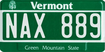 VT license plate NAX889