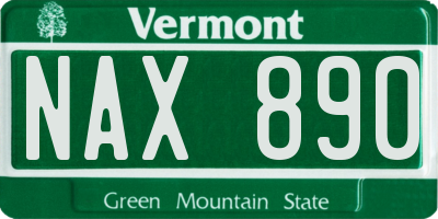 VT license plate NAX890