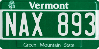 VT license plate NAX893