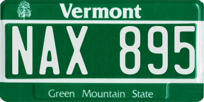 VT license plate NAX895
