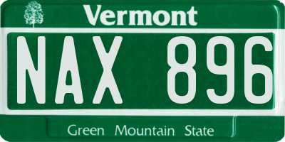 VT license plate NAX896