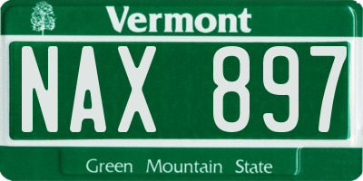 VT license plate NAX897