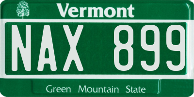 VT license plate NAX899