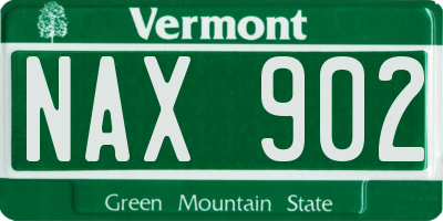 VT license plate NAX902