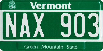 VT license plate NAX903